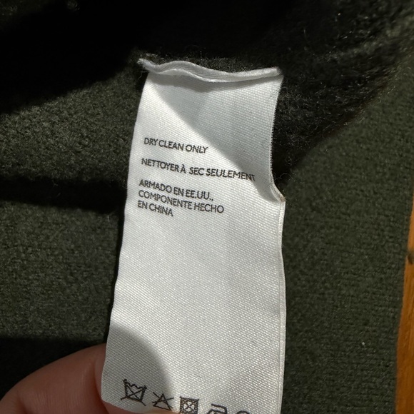 By Anthropologie Dark Olive Green Cotton Wool Blend Blazer Sweater Jacket Sz 1X - Picture 4 of 8